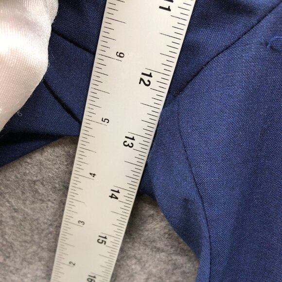 Express Slim Dress Pants Mens 40x32 (40x31) Blue Wool Stretch Flat Front - Picture 7 of 9